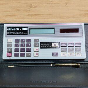 Vintage Olivetti DII Solar Calculator / 3 Memory Functions / 1988  / Thailand
